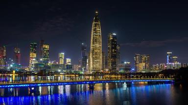深圳城市标志性建筑夜景延时摄影